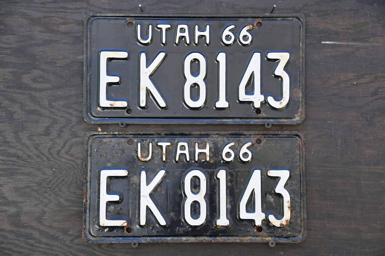 Utah Original 1966 License plate pair