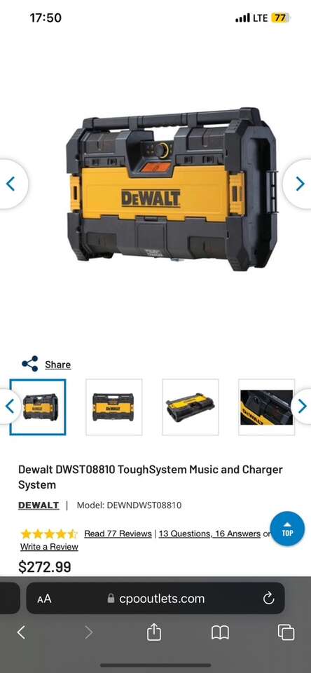 Dewalt DWST08810 ToughSystem Music and Charger System