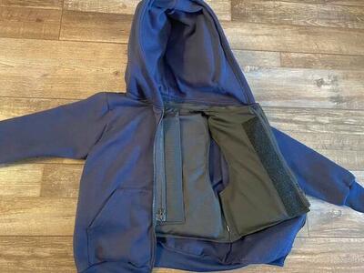 WONDER HOODIE NIJ LEVEL IIIA BULLETPROOF SWEATSHIRT (PROVIDES HEAD PROTECTION)