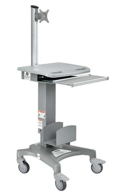 Global Industrial™ Mobile Standing Computer Workstation, Gray