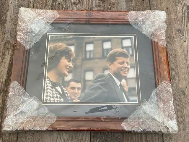 Vintage John F. & Jackie O. Kennedy 8x10 Color Photo