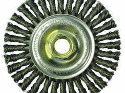 Weiler 13131 Stringer Bead Knot Wire Wheel, 4" Diameter x 3/16" W, 5/8-11 UNC, 0.02", 20000 rpm (5 Pack)