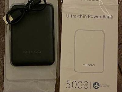 MIISSO Ultra-Thin Power Bank 5000mAh Portable USB Power Bank – Black