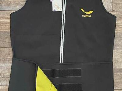 NOVELR X-Large Black Neoprene Full Zip Sauna Suit Vest with Waist Slimmer