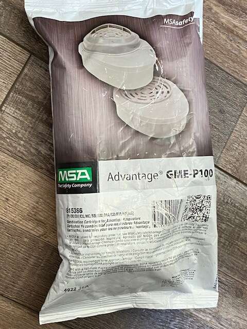 MSA Advantage Combination Cartridge/Filter: Magenta/Olive Color, Bayonet, Air Purifying Respirator, 2 PK (815366)