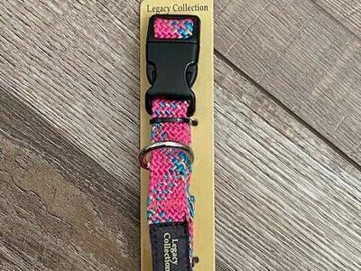 Legacy Collection Medium 14-20 Pink Braided Dog Collar