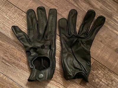 Black Leather Driving Gloves (XL)