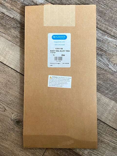 Rio Grande Nickel Alloy 6" x 12" Sheet 16-Ga., Dead-Soft