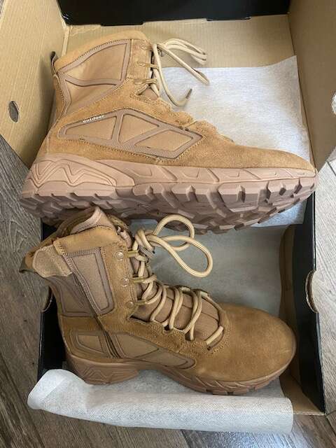 RIELD Men's Military Tactical Side Zipper Combat Boots (Coyote 7.5)