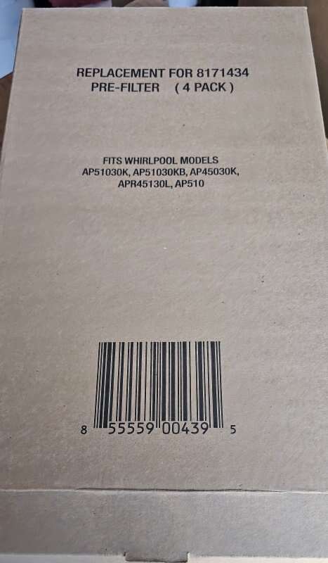 New whirlpool 4 pack large carbon filters