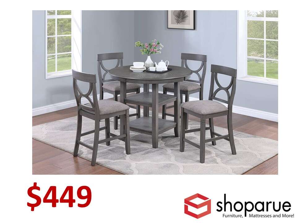 5PC COUNTER HEIGHT ROUND TABLE SET IN… Furniture