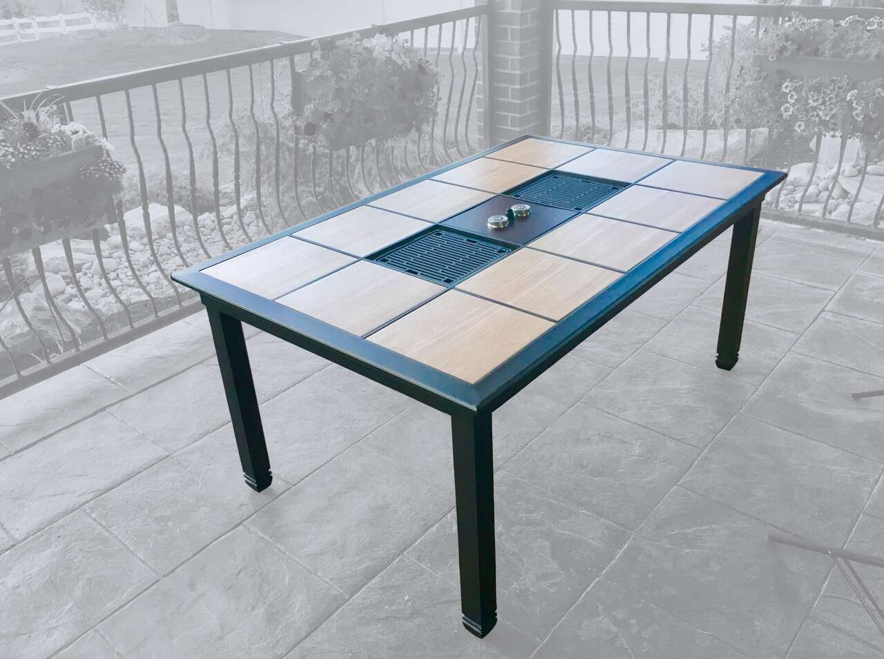 Patio Table with fire pit or BBQ grills