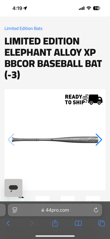 44 Pro Baseball Bat