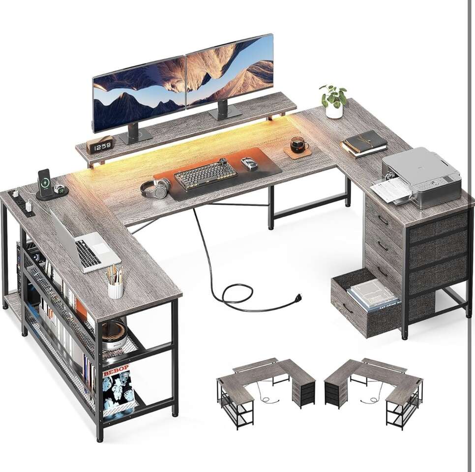 U Shaped Home Office / Gaming Desk Furniture