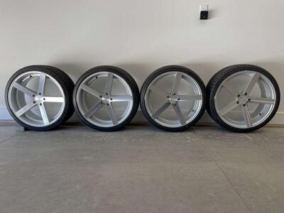 Rohana 20 Machined Silver Wheels w/ Tires Audi VW