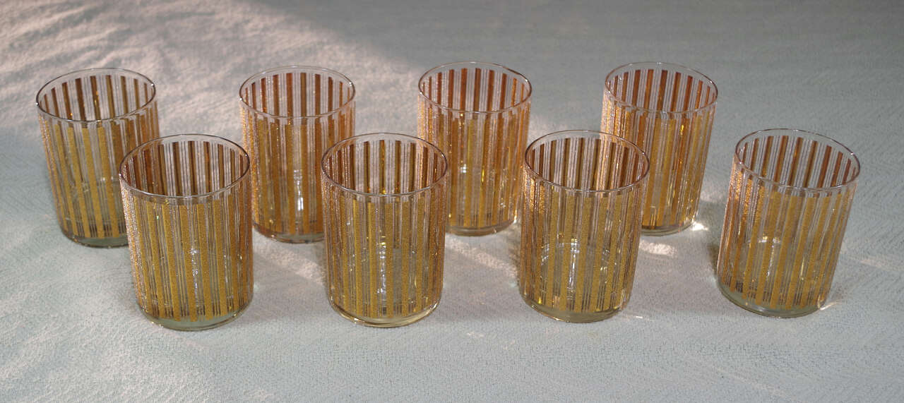 Mad Man Era Whiskey Glasses Set Of 8 Double Old Fashioned 1960s