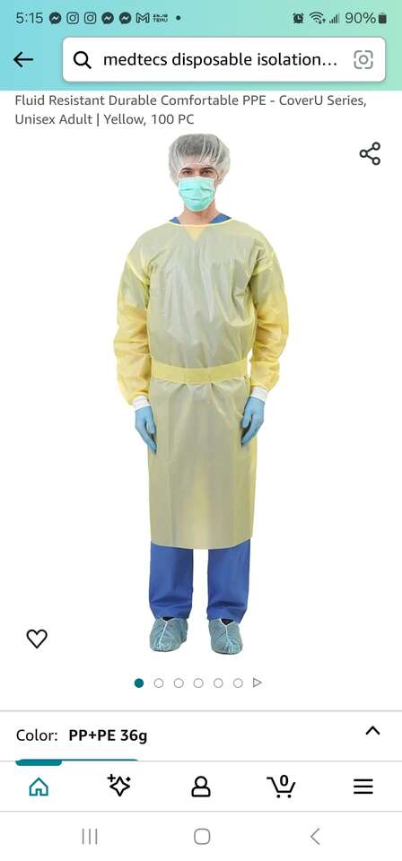 Case of 100 MedTec Disposable PPE Isolation Gowns