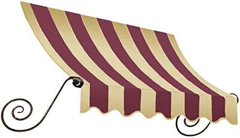 Brand New Awntech 6-Feet Charleston Window/Entry Awning, 31 by 24-Inch, Burgundy/Tan