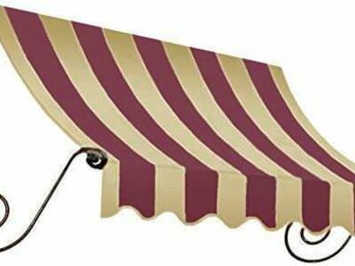 Brand New Awntech 6-Feet Charleston Window/Entry Awning, 31 by 24-Inch, Burgundy/Tan