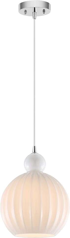 Brand New - Halle Pendant Light, Chrome/Opal, Light Society LS-C330-CM-OPL
