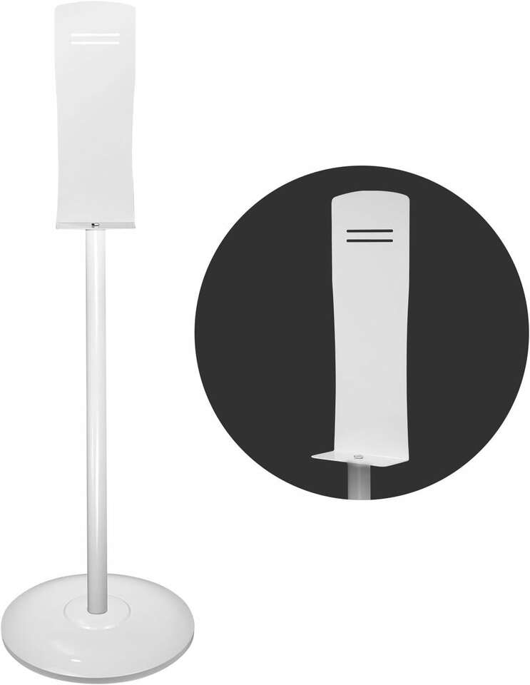 Brand New - Freestanding Adjustable Floor Stand for Hand Sanitizer Dispenser with Drip Tray and Weighted Base