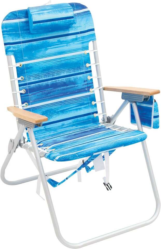 Brand New - RIO Gear 4-Position Hi-Boy Backpack Beach Chair -Aluminum, Stripe