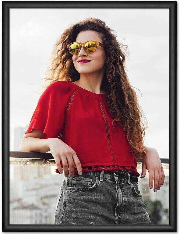 Brand New - 18x24 Picture Frame Poster Frames Made of Solid Wood and High Definition Plexiglass for Wall Display Pictures, Black