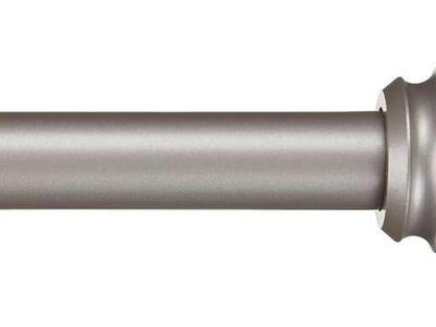 Brand New - Decorative 5/8" Curtain Rod with Round Finials, 48"-86", Pink