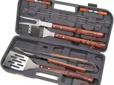 Cuisinart 13-Piece Wooden Handle Grilling Set with Carry Case Brand New!!/BBQ set