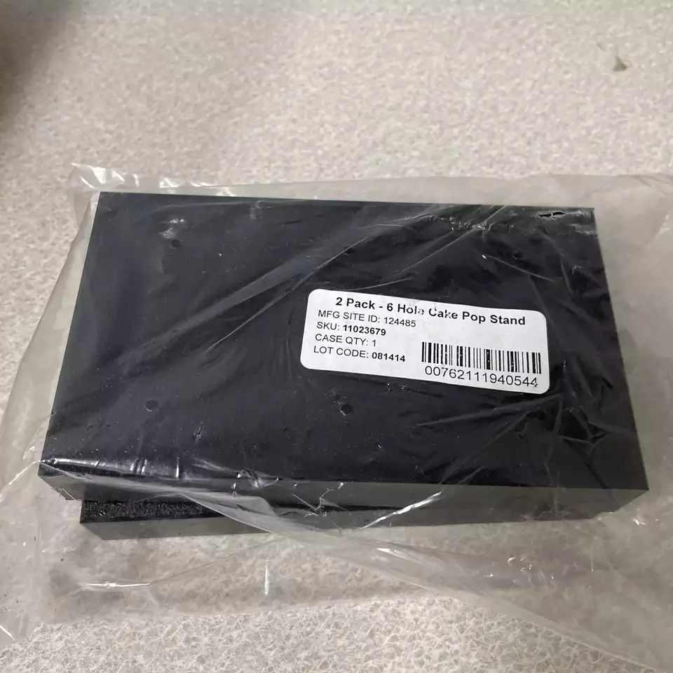 (2-Pk) Rectangular Cake Pop Stands Black 6-Hole