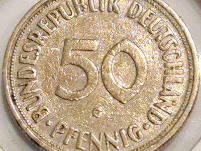 1950 G GERMAN 50 PFENNIG AU - WOMAN PLANTING