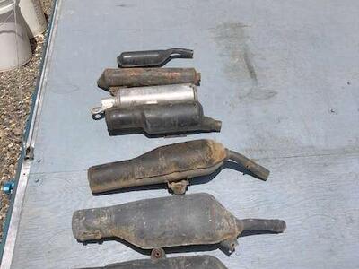 Vintage OEM Silencers, Kick starters, Forks, Motors, Pipes and manuals