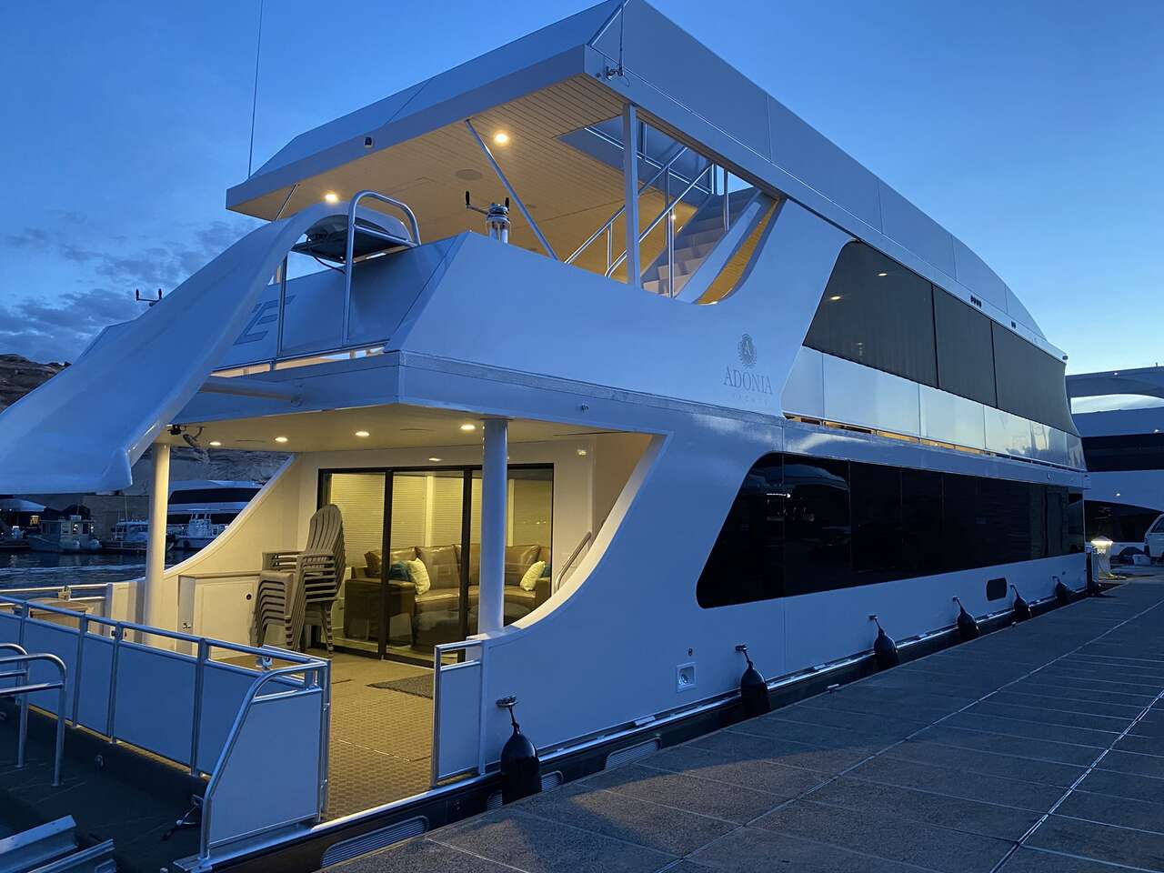 2025/26 Adonia 18 x 82 with upper Sun Deck and built in firepit