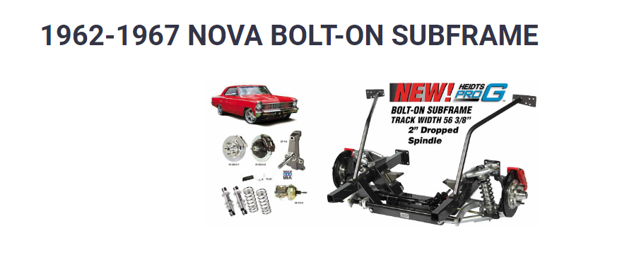 1962 thu 1967 Chevy II Nova Heidts Pro-G IFS