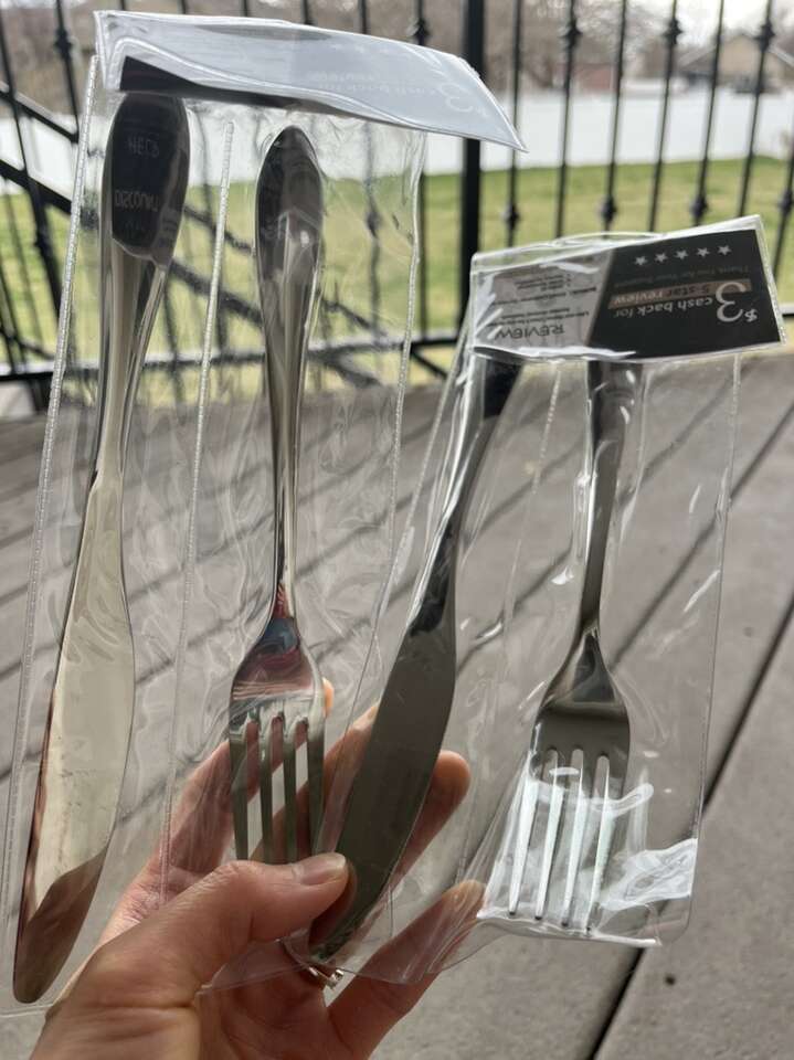 Brand new knife and fork