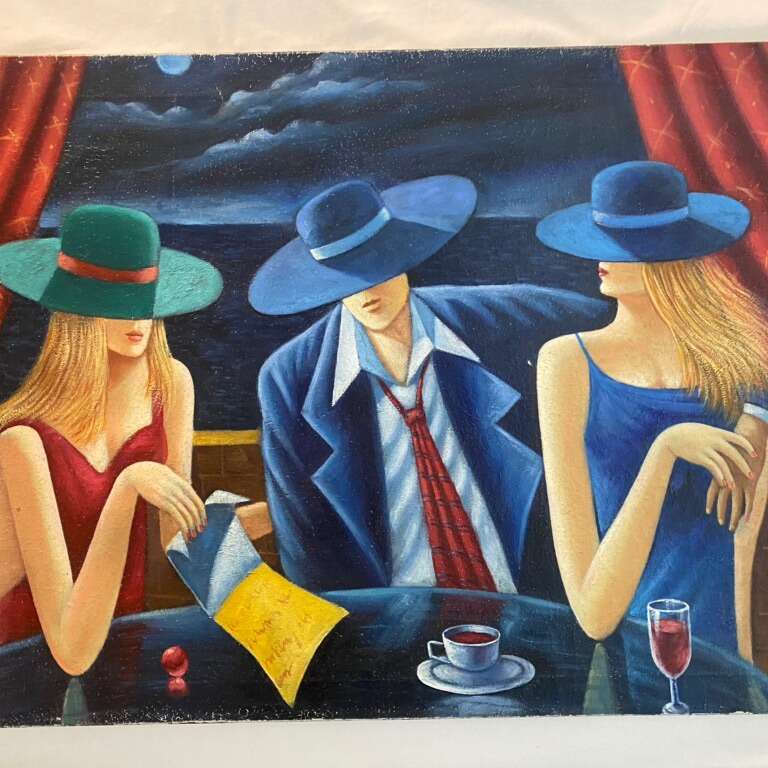 Vintage Victor Ostrovsky Oil Painting Fine Art