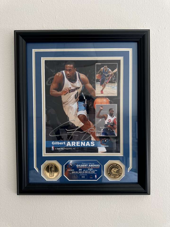 Gilbert Arenas Autographed Framed Memorbilia