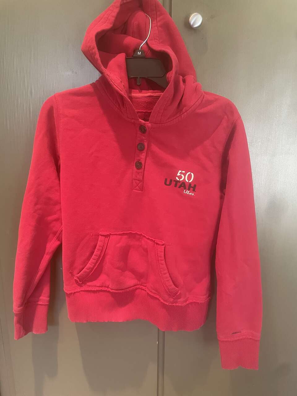 Utah Utes 3 Button Hoodie Kids Medium