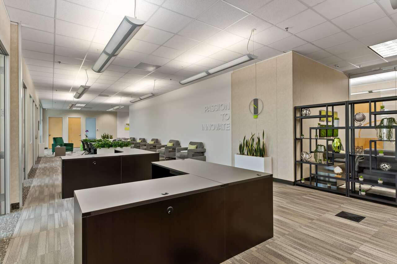 Furnished Executive Office Suite in Orem: Floor to Ceiling Windows