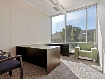 Furnished Executive Office Suite in Orem: Floor to Ceiling Windows