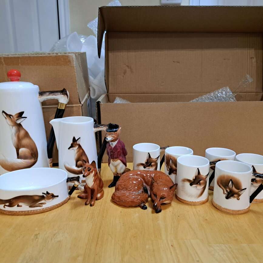 English Fine Bone China Fox Set