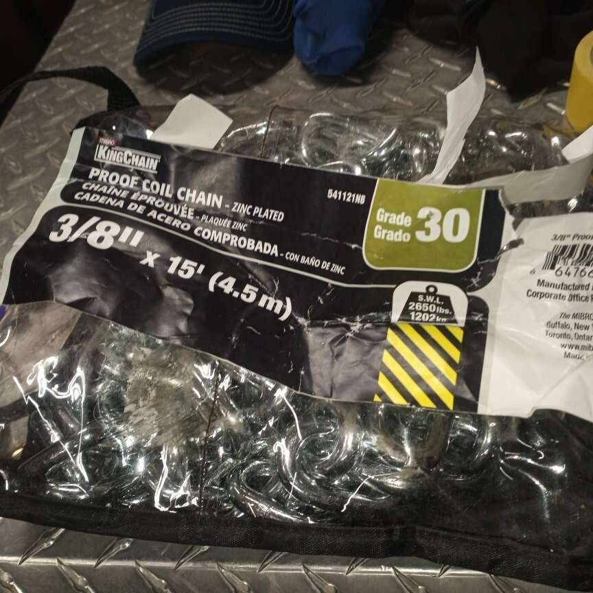 King chain proof coil chain zinc plated 3/8 inch b