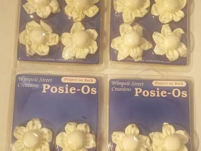 Soft Fabric Floral Craft Appliques - daisy Posie-Os - white - bad lighting
