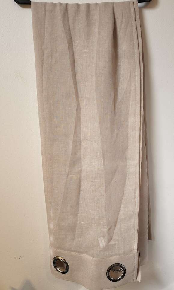 Tan Curtain - twede? - pretty sheer -52 x 63 - 2 Pannels