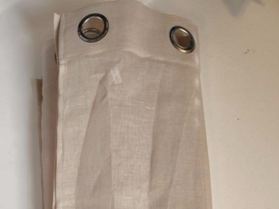 Tan Curtain - twede? - pretty sheer -52 x 63 - 2 Pannels