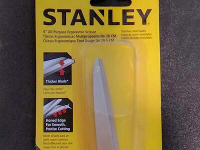 Stanley 8" all purpose Ergonomic Scissor's - New