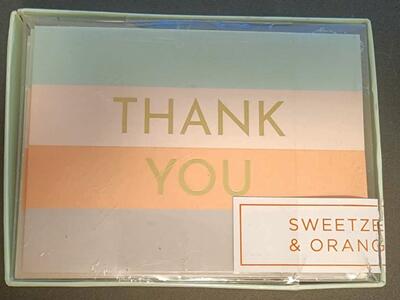 24 Pack of Thank You Cards - Sweeter and Orange