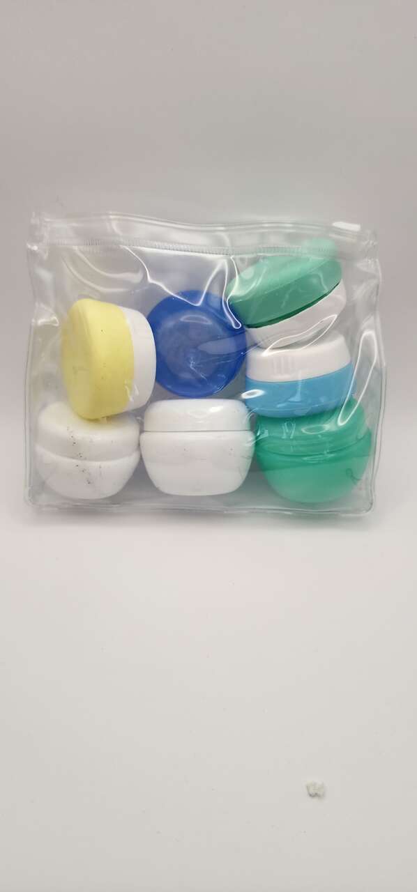 7 Jars for creams or makeup - 3 rubber, 4 plastic