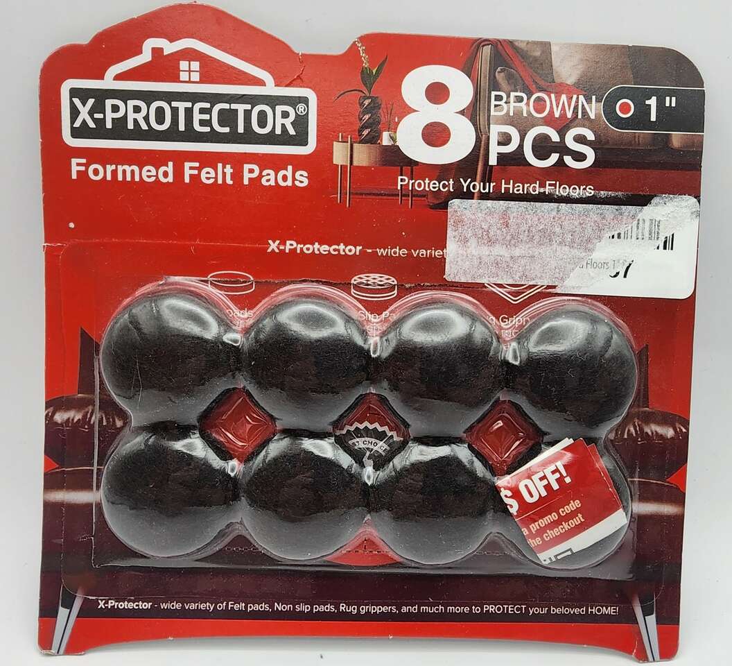 Formed Felt Pads - 8 Brown, X-Protector - Protect your hard wood floors
