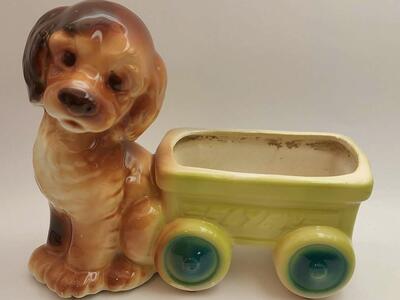 Dog Porcelain Plant Vase - Cute